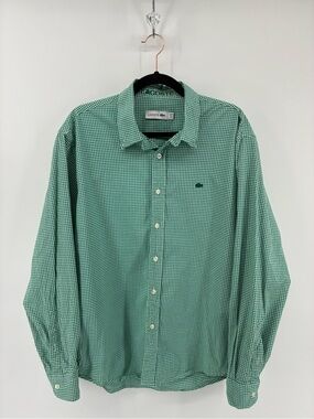 Lacoste Men’s Green Check Button-Down Shirt